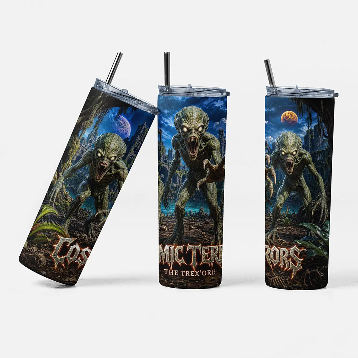 Cosmic Terrors™ - The Trex'ore 20oz Skinny Tumbler