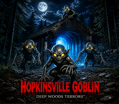 Deep Woods Terrors™ Hopkinsville Goblin - glowing eyes in the dark forest