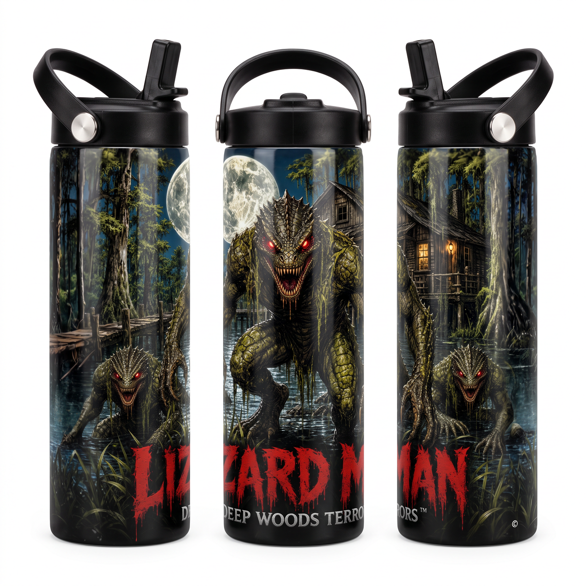 Deep Woods Terrors™ - Lizard Man 20oz Skinny Tumbler