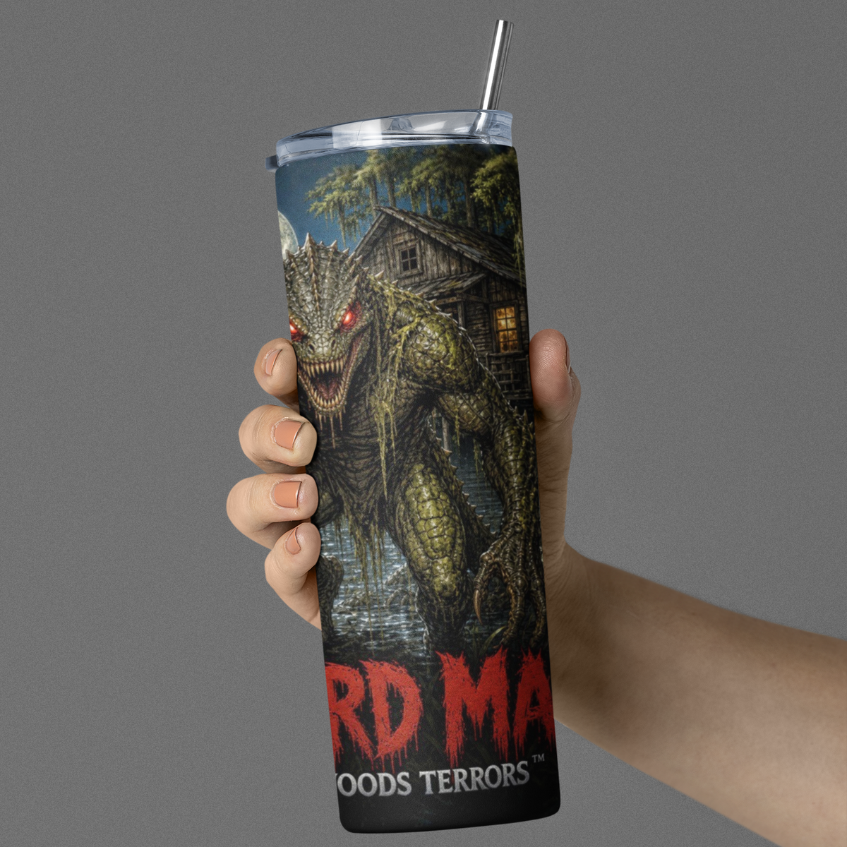 Deep Woods Terrors™ - Lizard Man 20oz Skinny Tumbler
